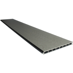 Kit Clôture 1.6 x 1.6 m composite et aluminium + profilés de finitions - Kit de fixation offert - Ardoise
