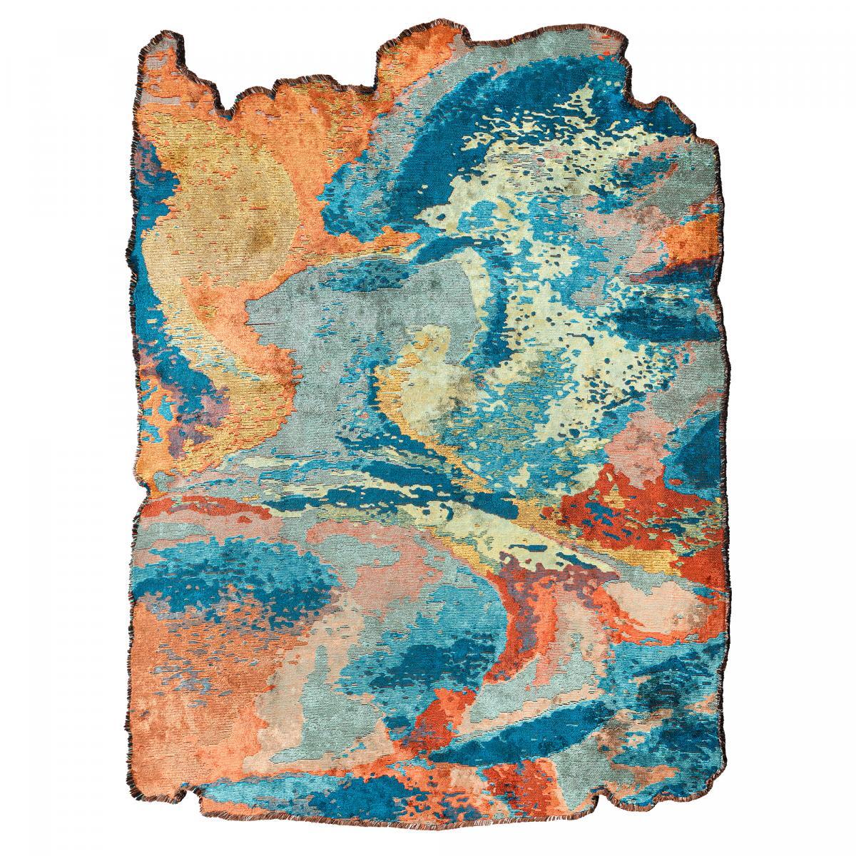 ATIMO Tapis salon kilim, Forme originale, Tissé à la main