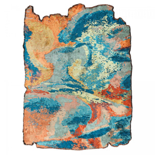 ATIMO Tapis salon kilim, Forme originale, Tissé à la main