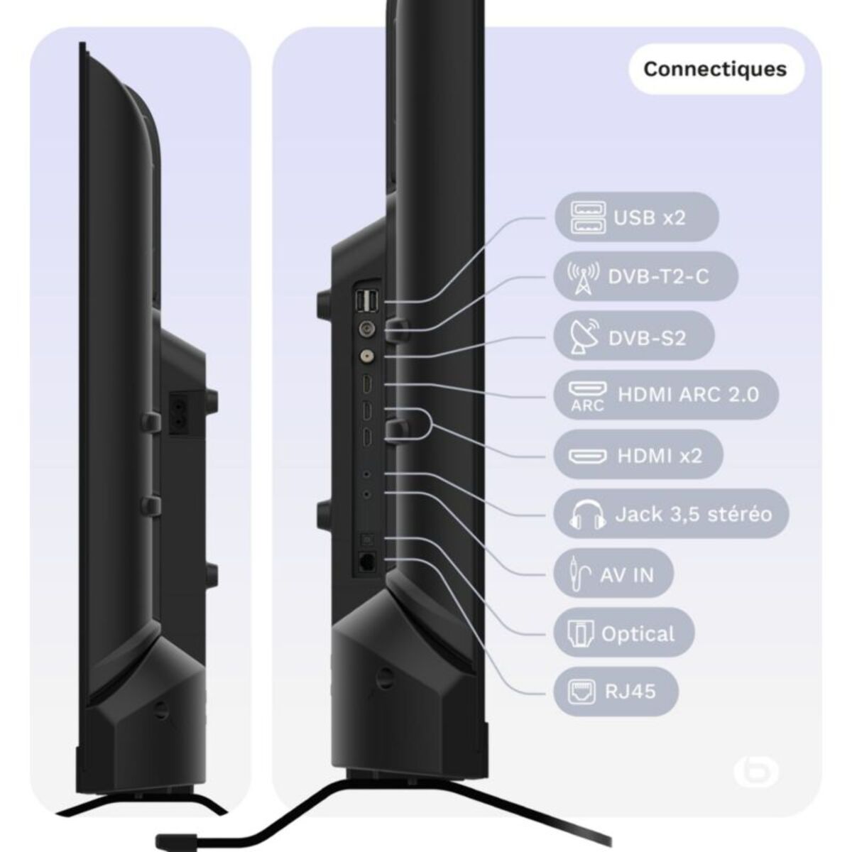 TV LED ESSENTIELB 32LED600 (2026) 32" (80 cm) - Barre de son intégrée, Smart TV