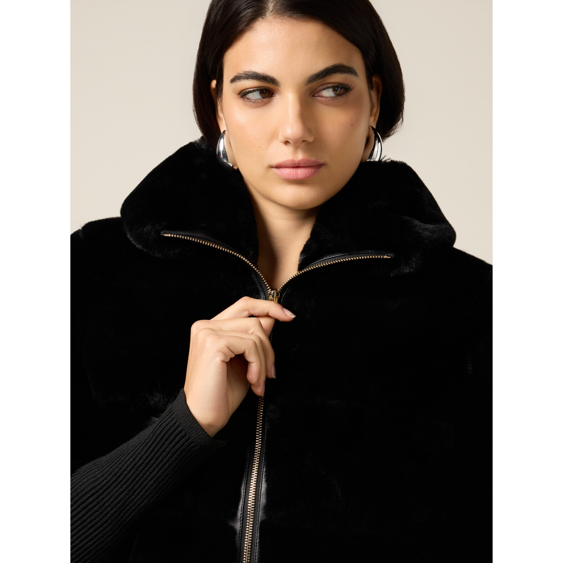 Oltre - Chaqueta en tejido peludo - Negro