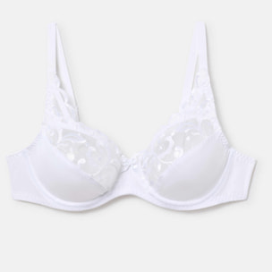 Sujetador con aros de microfibra y bordados