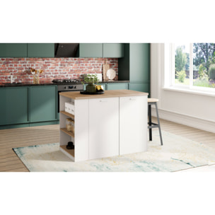 Ilot de cuisine Dario avec rangements