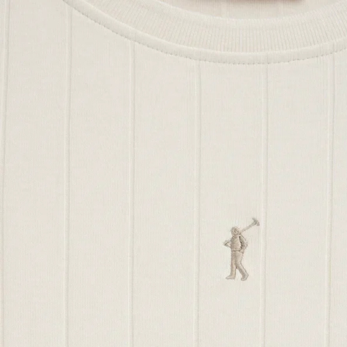 Vestito corto ecrù in cannetè con logo Rigby Go