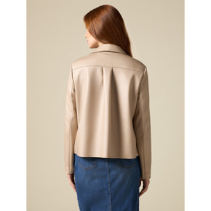 Oltre - chaquetón corto con maxi broche - Beige