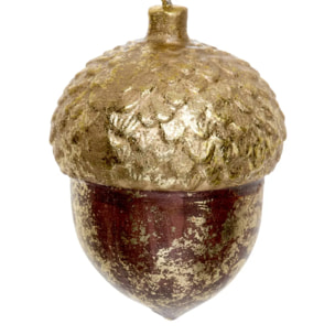 Suspension de sapin gland en bois or et bronze 8 cm
