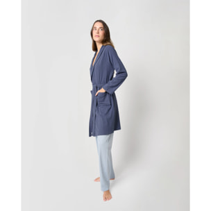 Bata canalé raya ancha azul azafata
