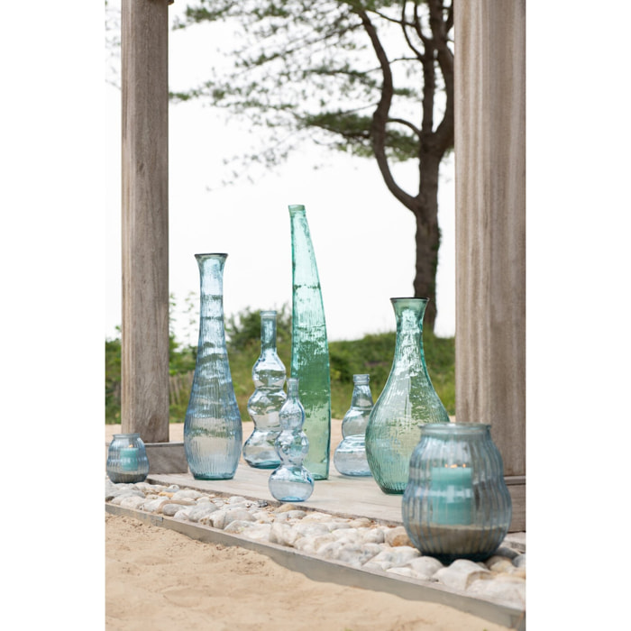 J-Line Vase de Sol - verre - bleu azur - medium
