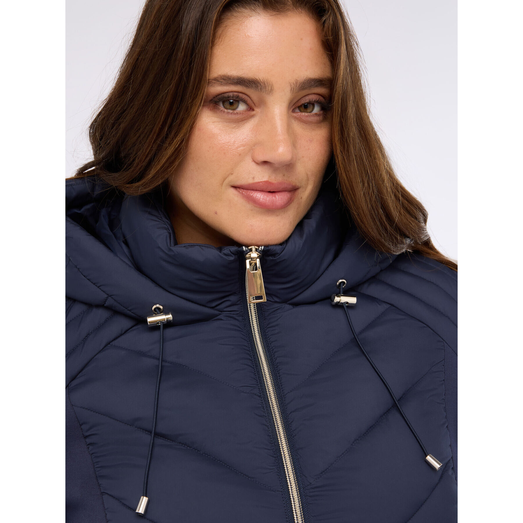 Fiorella Rubino - Plumífero largo acolchado con capucha - Azul