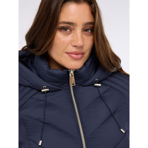 Fiorella Rubino - Plumífero largo acolchado con capucha - Azul