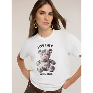 Motivi - T-shirt con stampa - Bianco