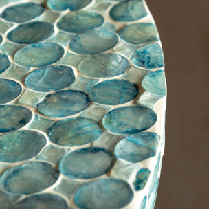 Table d'appoint en coquille de capiz bleu SOLNA