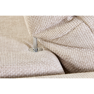 Canapé convertible avec têtières ajustables 3 places en tissu velours chenille beige NOAM