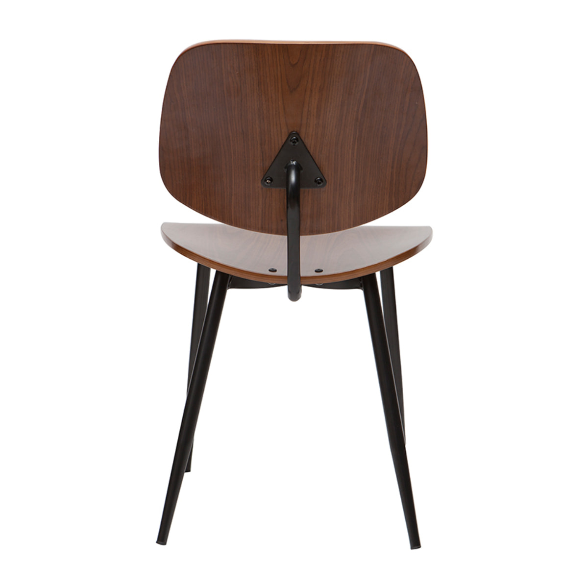Chaises en bois foncé noyer et métal noir (lot de 2) TOBIAS