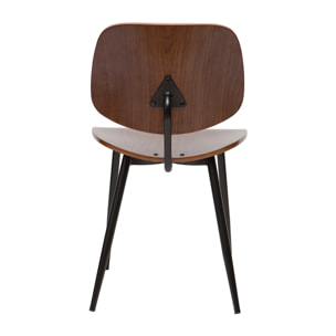 Chaises en bois foncé noyer et métal noir (lot de 2) TOBIAS