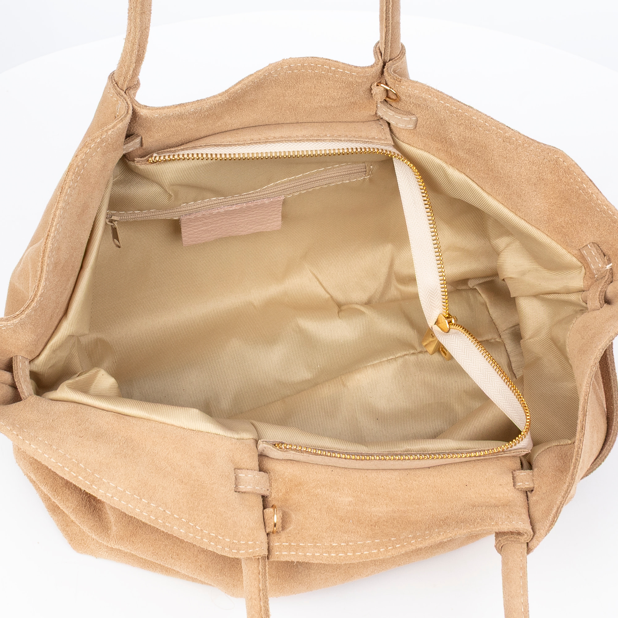 Baradili borsa a spalla donna. Pelle scamosciata autentica.