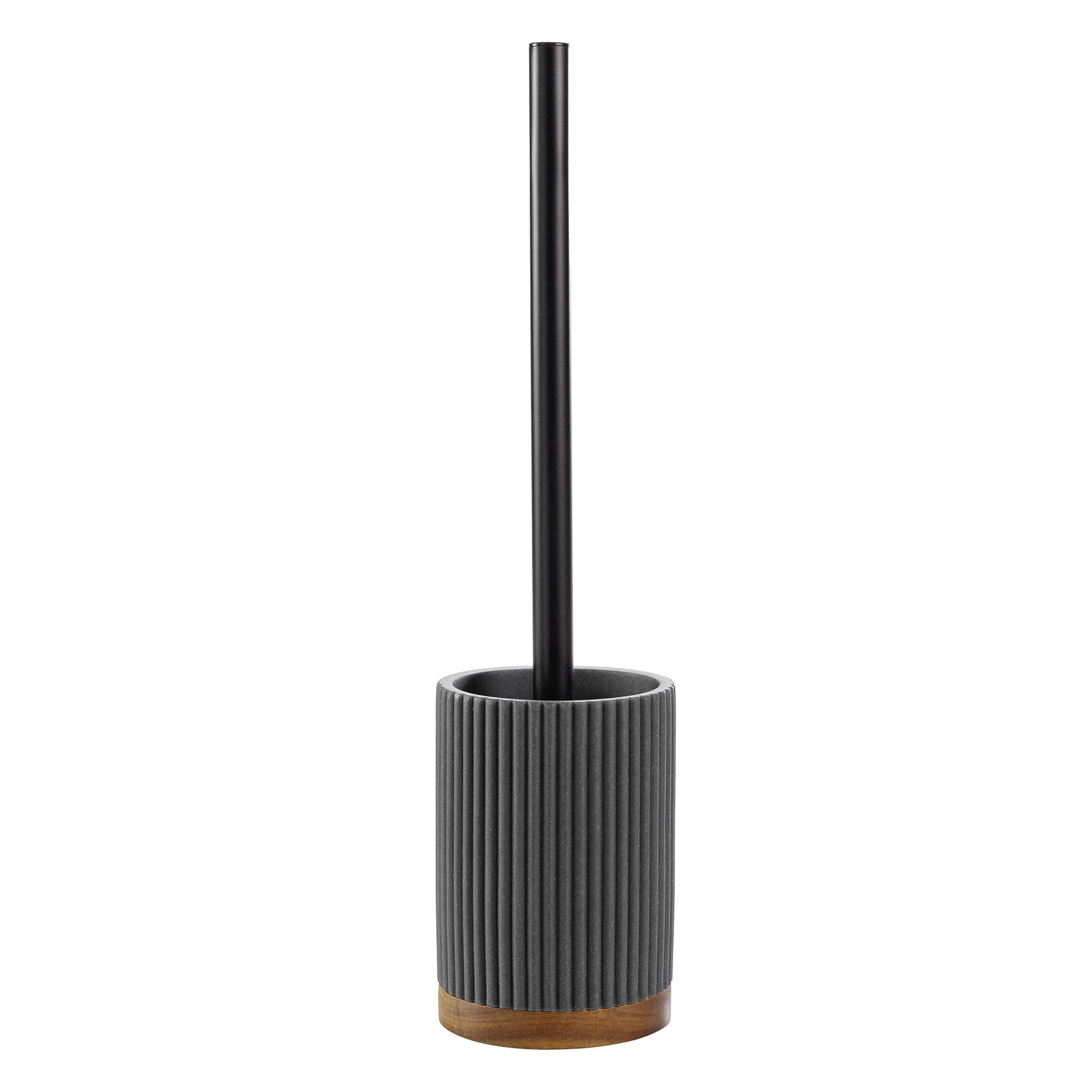 Brosse WC en acacia - Gris anthracite