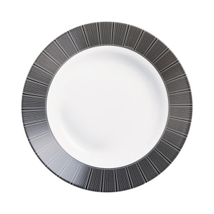 Assiette creuse blanche aile noire 22 cm Astre - Luminarc