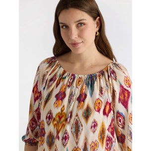 Fiorella Rubino - Blusa dalla stampa ikat - Beige