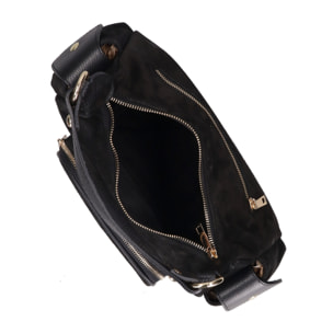 Borsa a spalla da donna Made in Italy - Modello Ardena - Pelle scamosciata - 30.0 x 17.0 x 12.0 cm