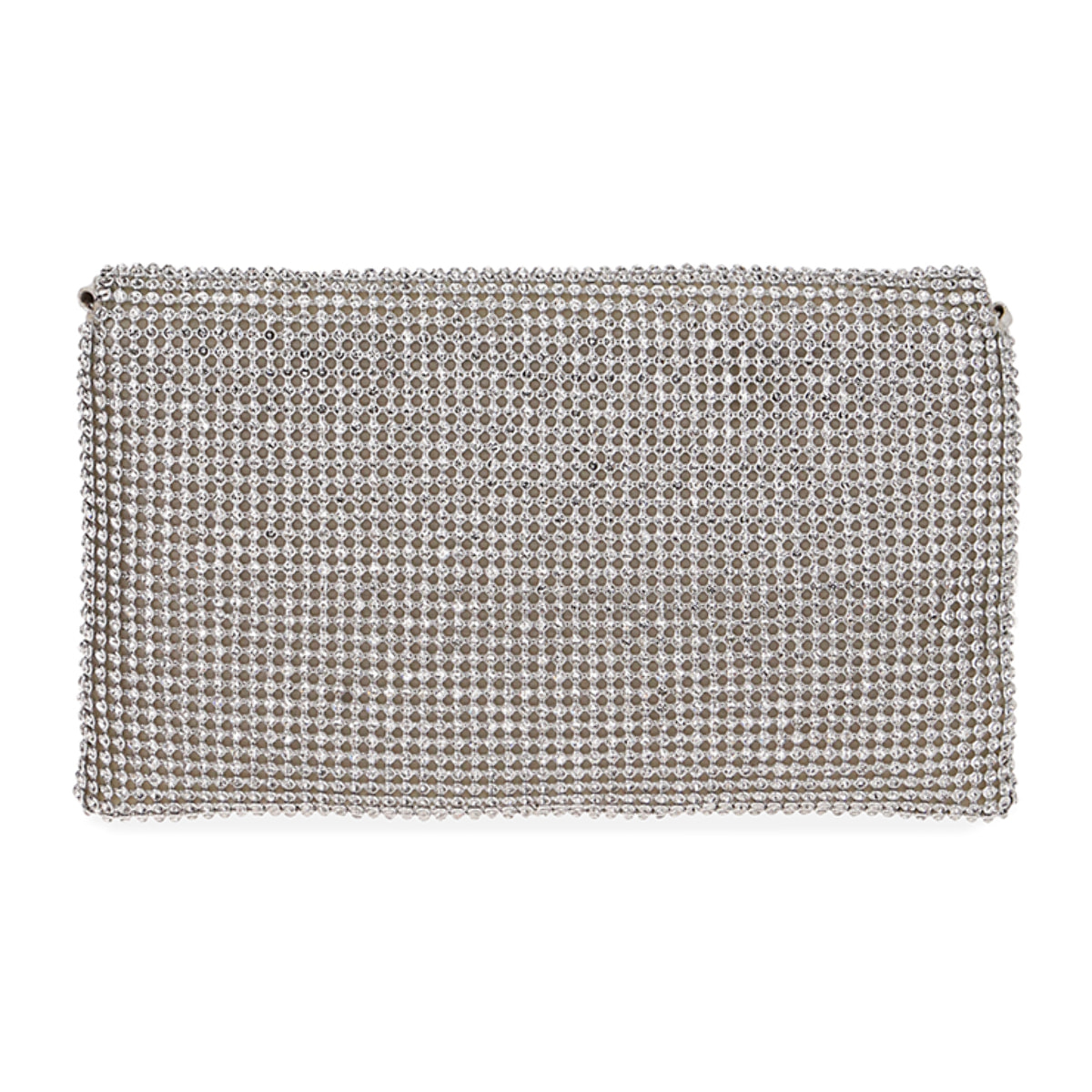 Bolso mini plateado con pedrería