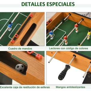 Futbolín Plegable Juego de Mesa de Fútbol con 22 Jugadores Futbolín para Niños y Adultos con 2 Marcadores 98x42x62,5 cm Natural y Negro