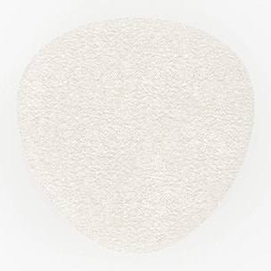 Pouf triangulaire en tissu bouclé beige - Emmy