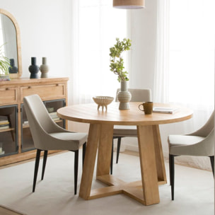 Chaise rembourrée Lauren -tapisserie et pieds métalliques-couleur beige 48 x 90 x 60 cm