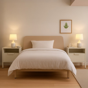 Comodino in metallo con cassetto 45x30x50cm avorio - Pop