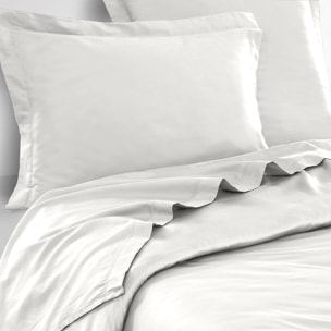 Drap plat 100 % percale de coton 80 fils - blanc