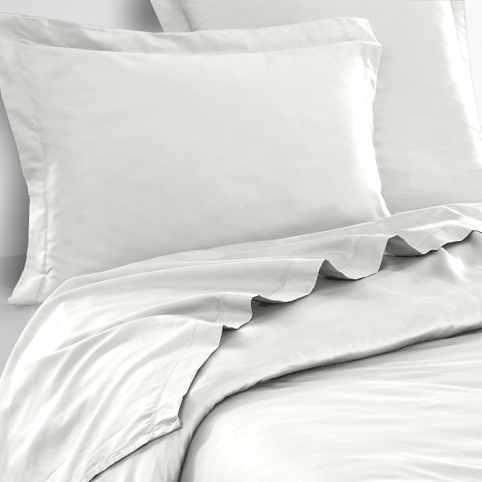 Drap plat 100 % percale de coton 80 fils - blanc