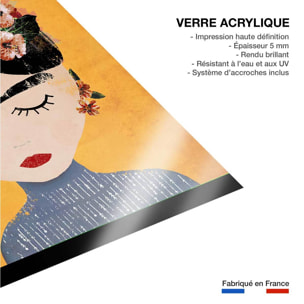 Tableau art frida kalho et sa couronne  Tableau plexiglas