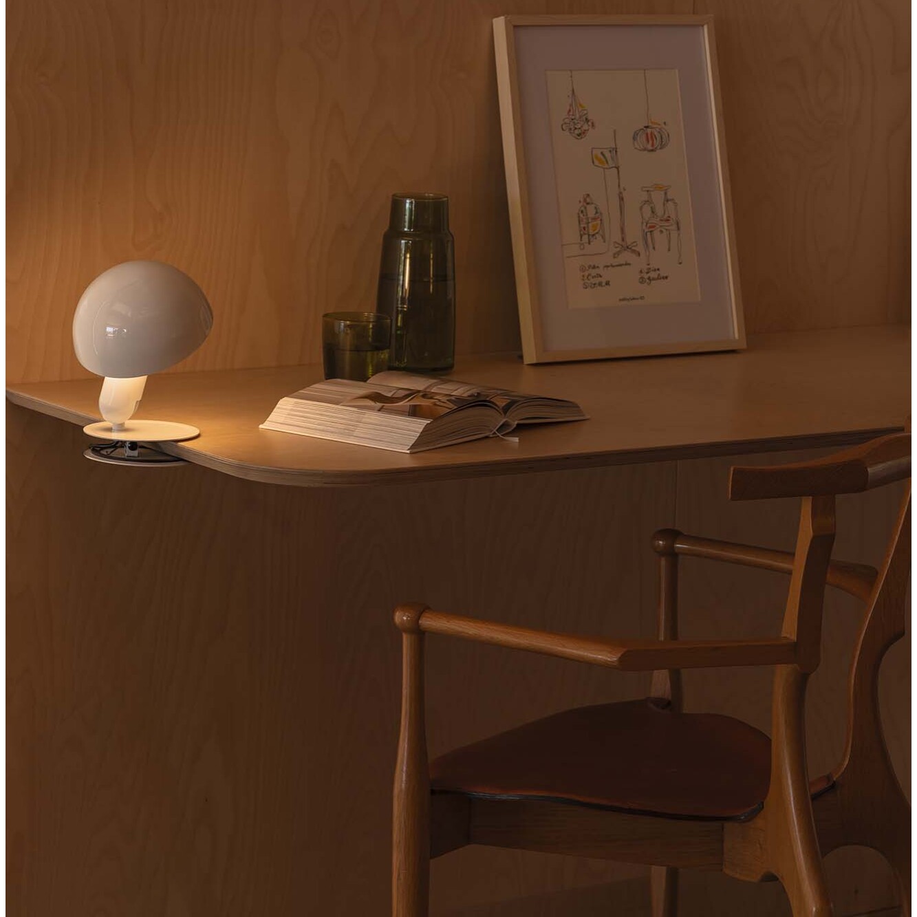 BELA Lampe de table pince bianca