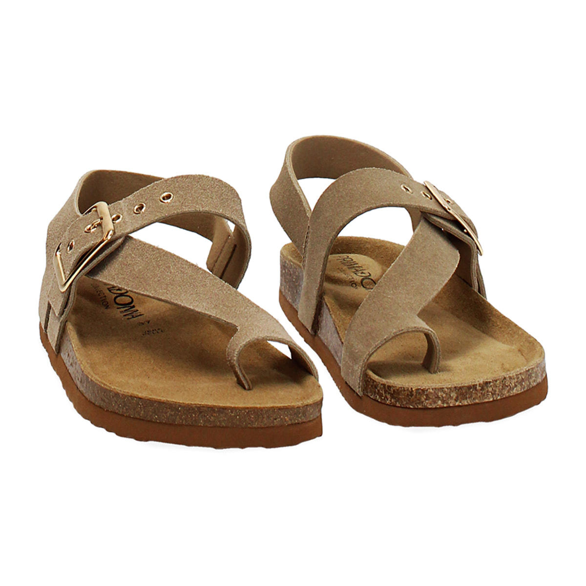 Chanclas taupe con suela confort