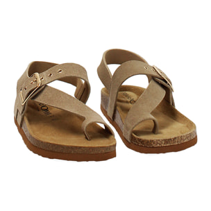 Chanclas taupe con suela confort