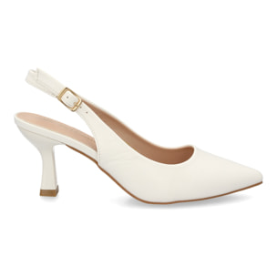 Zapato salón destalonado para mujer con tacón y punta fina