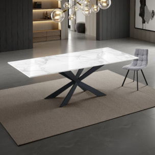 Tomasucci MELVIN EVO 120 MARBRE BLANC - Table extensible NOIRE