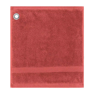 Carre avec oeillet pur coton 550 g/m² uni rose Elea corail