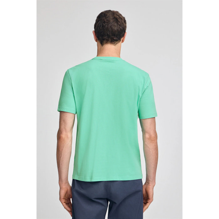 Camiseta aguamarina básica de cuello redondo y bordado Rigby Best