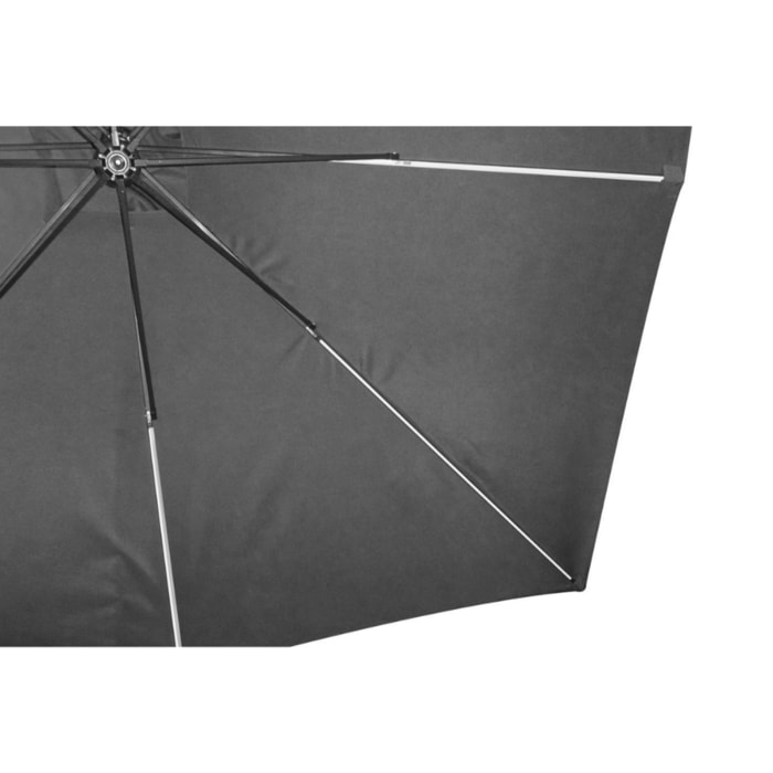Parasol Néon LED déporté 3x3m gris DAVAGNA