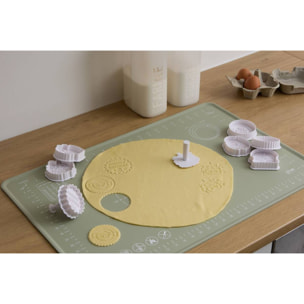 8 tampons à pbiscuits Anniversaire blanc