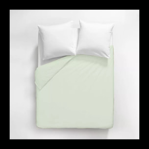 Housse de couette satin de coton uni vert Ava uni vert d'eau