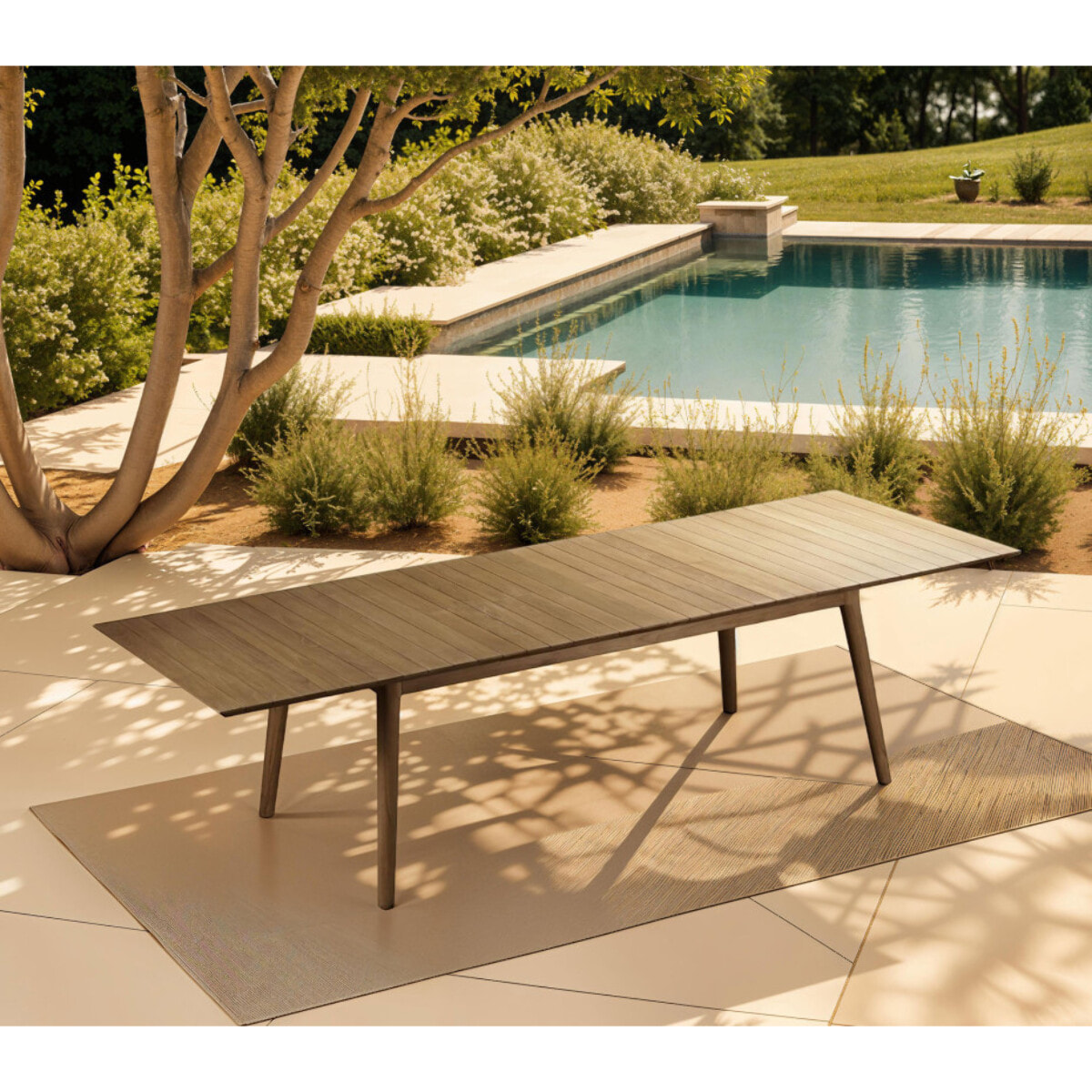 Ensemble table et chaises de jardin  - teck - TRIPOLINADO
