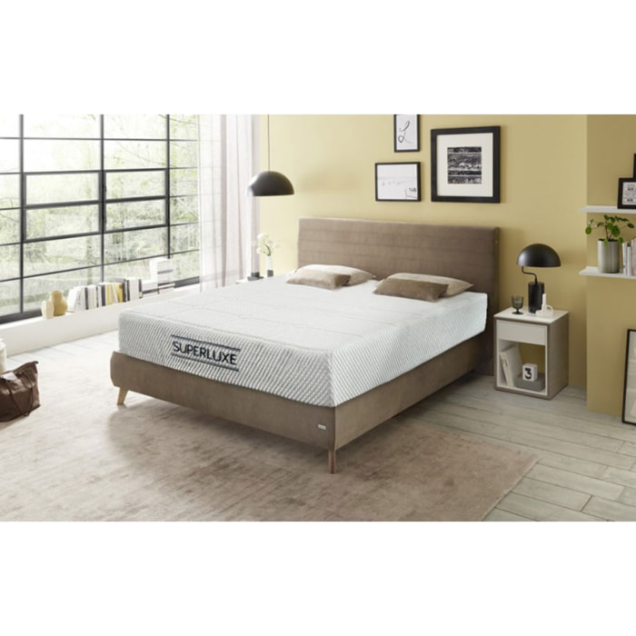 Matelas Superluxe - Gamme Luxe Hôtelière - housse déhoussable rafraichissante outlast à mémoire de forme à haute denisté 85KG/M3