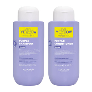 ALFAPARF Yellow Kit Purple Silver Shampoo 500ml + Conditioner 500ml