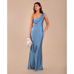 Vestido largo con escote asimétrico