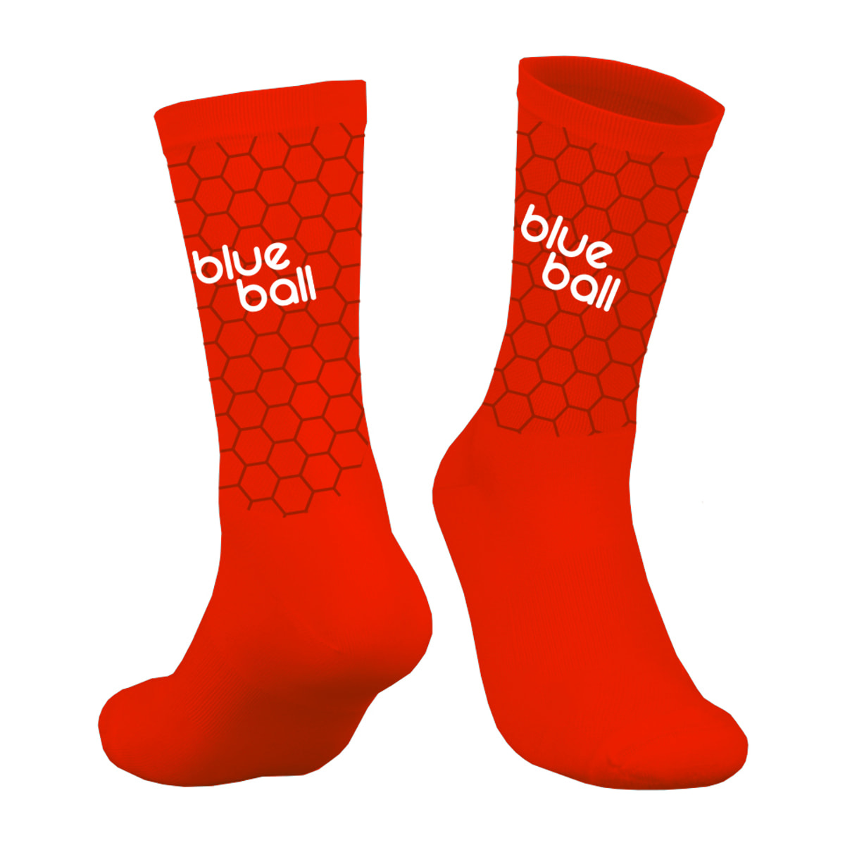 Calcetines de compresión unisex BLUEBALL Peloton - Rojo con logo blanco