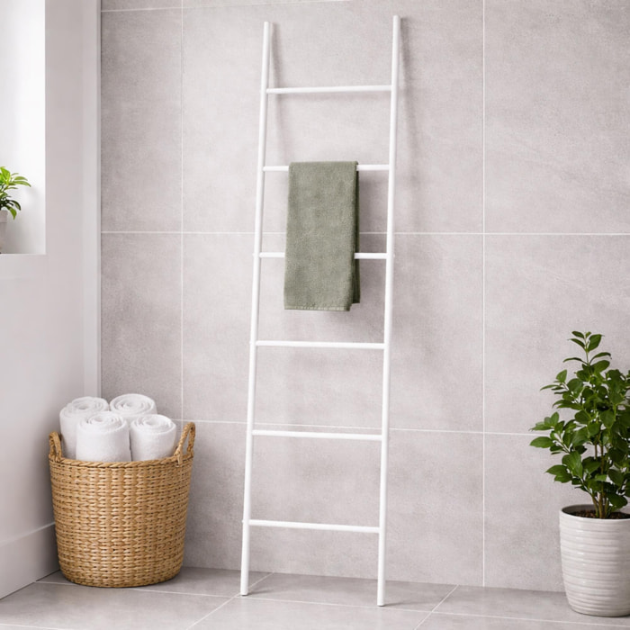 Toallero Escalera 6 Niveles Acero Blanco