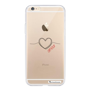 Coque iPhone 6/6S silicone transparente Coeur Noir Amour ultra resistant Protection housse Motif Ecriture Tendance La Coque Francaise