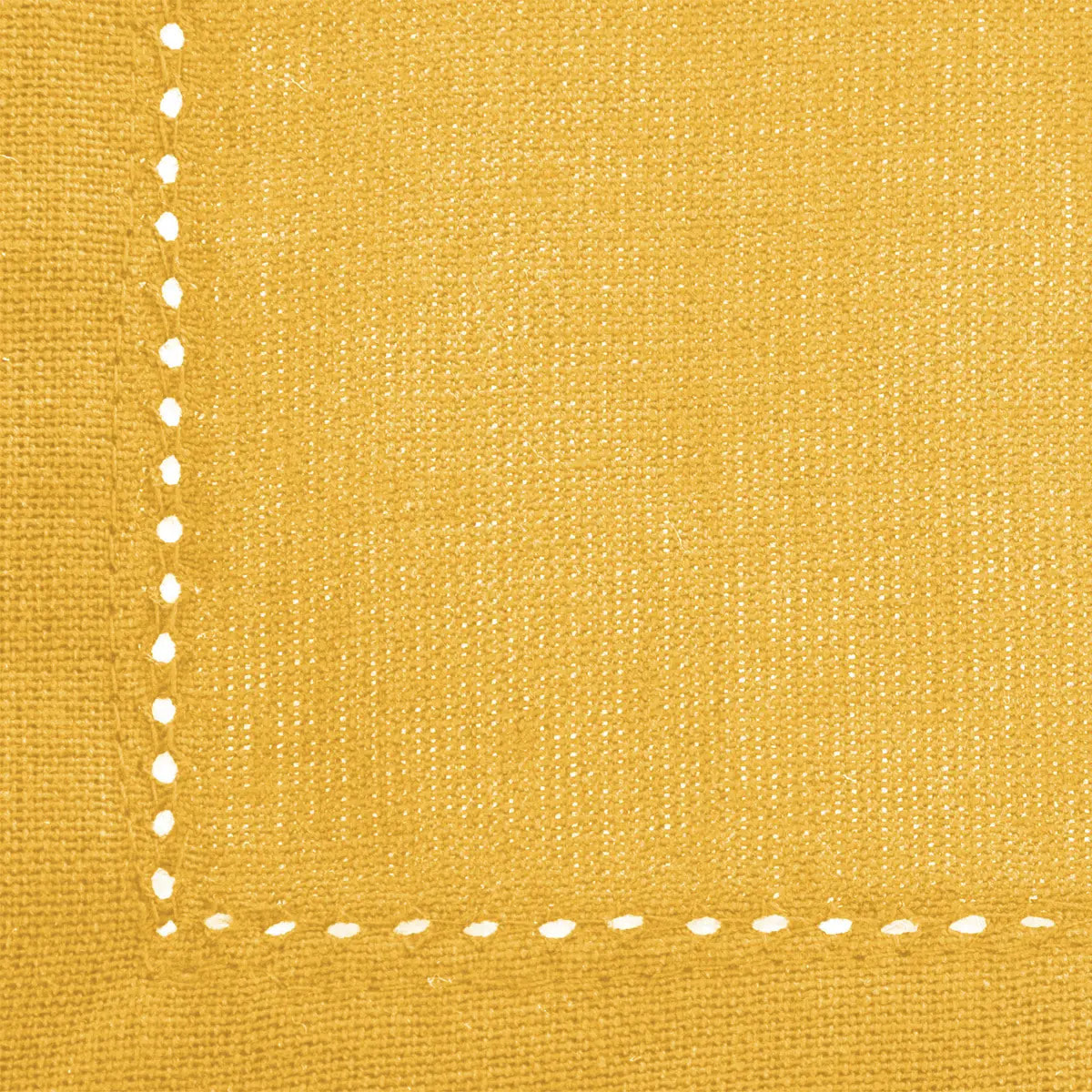 Lot de 4 serviettes de table "Chambray" - jaune moutarde 40x40 cm